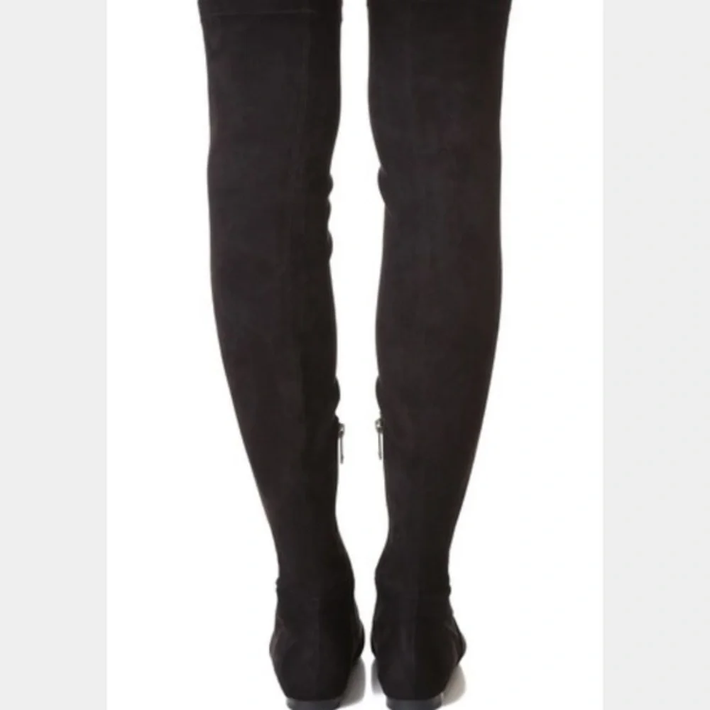 JOIE Hayleigh Black OTK Genuine Suede Stretch Boots - Picture 5 of 8